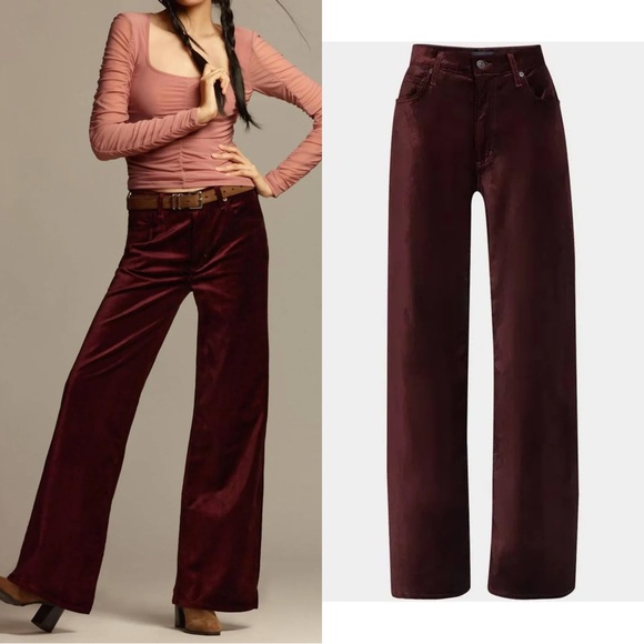 Citizens Of Humanity Denim - NWT Citizens Of Humanity - Lolli Mid Rise Baggy Velvet Jeans in Burgundy
